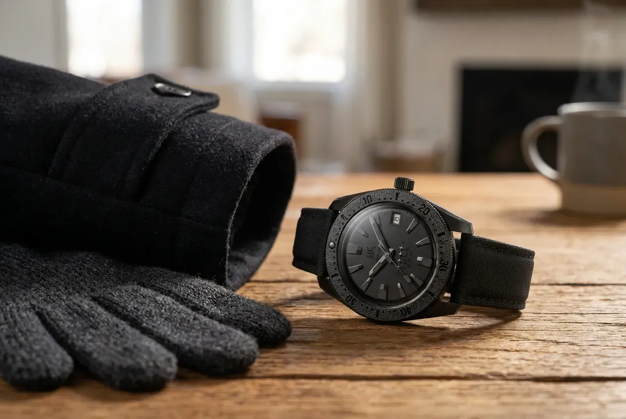 114 Military Black watch with winter layers